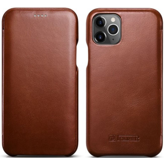 Θήκη iPhone 11 Pro Max iCarer Vintage Series Curved Edge Δερμάτινη Brown