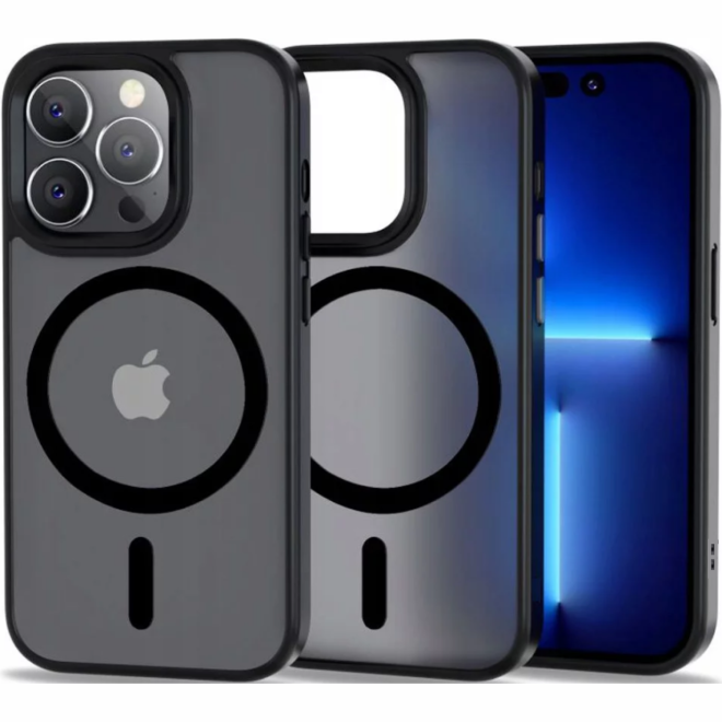 Θήκη iPhone 13 Pro Max Bodycell MagSafe Backcover Σκληρή Ημιδιάφανη με MagSafe Matte Black