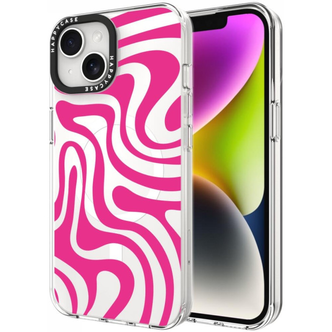 Θήκη iPhone 14 / 13 HappyCase Joy Διάφανη Σκληρή με MagSafe Wavy Swirl