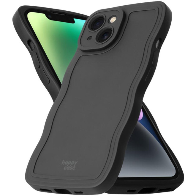 Θήκη iPhone 14 HappyCase Wavy Σιλικόνης Black