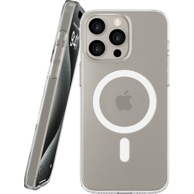 Θήκη iPhone 15 Pro Max Nekit Bare Thin Case Σκληρή Λεπτή Διάφανη με MagSafe 1.2mm Transparent 