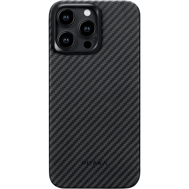 Θήκη iPhone 15 Pro Max Pitaka MagEZ Case 4 με MagSafe Aramid Fiber Body 1.15mm 1500D Black / Grey / Twill