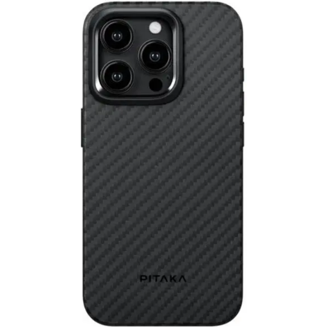 Θήκη iPhone 15 Pro Pitaka MagEZ Case Pro 4 με MagSafe Aramid Fiber Body & TPU 1.6mm 1500D Black / Grey / Twill