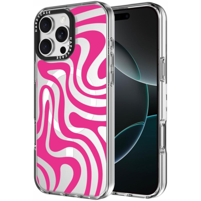 Θήκη iPhone 16 Pro HappyCase Joy Διάφανη Σκληρή με MagSafe Wavy Swirl