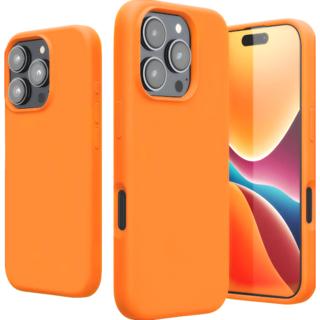 Θήκη iPhone 16 Pro KWmobile Soft Flexible Rubber Cover Σιλικόνης Fruity Orange