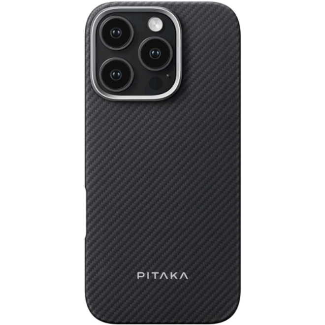 Θήκη iPhone 16 Pro Max Pitaka Ultra-Slim MagEZ Case 6 Aramid Fiber Body με MagSafe 0.85mm 600D Black / Grey / Twill