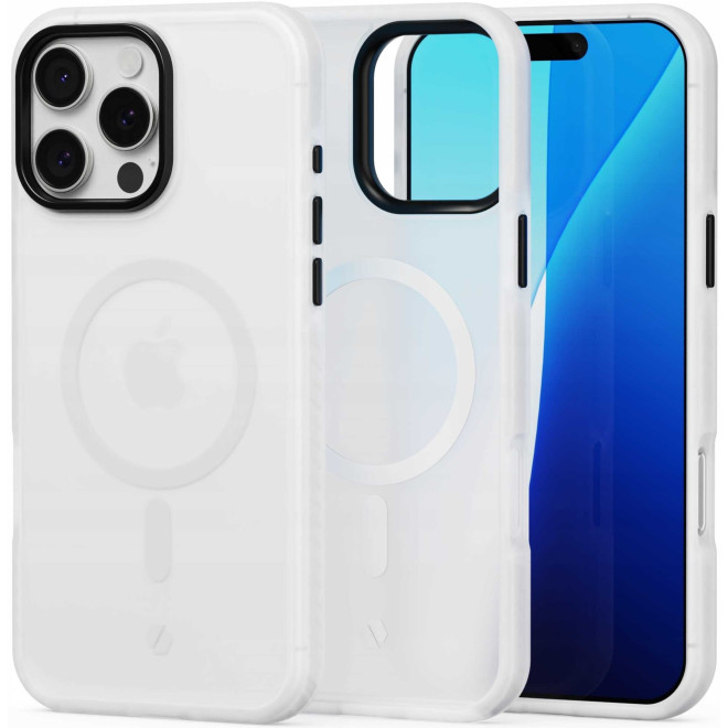 Θήκη iPhone 16 Pro Max Spacecase Hybrid Fusion Mag Ημιδιάφανη Σκληρή με MagSafe Frost Clear