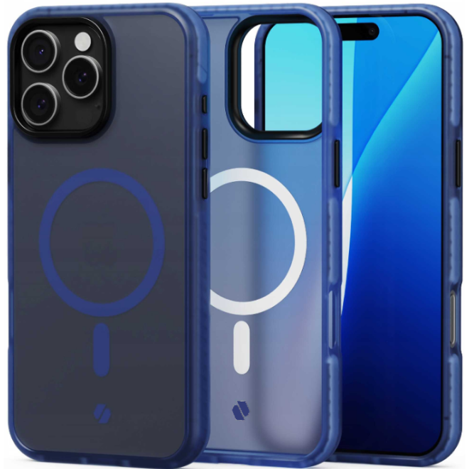Θήκη iPhone 16 Pro Max Spacecase Hybrid Fusion Mag Ημιδιάφανη Σκληρή με MagSafe Dark Blue