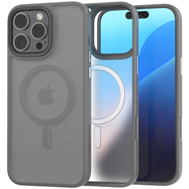 Θήκη iPhone 16 Pro Max Spacecase Hybrid MagSafe Σκληρή Ημιδιάφανη με MagSafe Grey