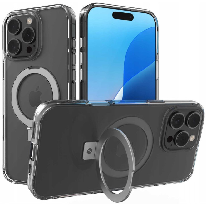 Θήκη iPhone 16 Pro Max Spacecase Ring Pro Mag Σκληρή με MagSafe & KickStand Clear