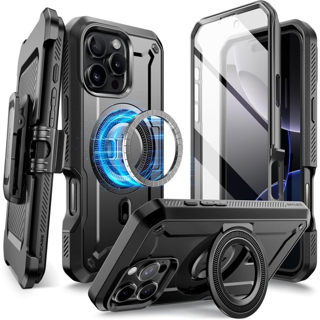 Θήκη iPhone 16 Pro Max Supcase Unicorn Beetle Pro Mag Ανθεκτική Full Body 360° με MagSafe Black