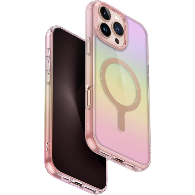 Θήκη iPhone 16 Pro Max Uniq Iridescia Ανθεκτική & Ιριδίζουσα με MagSafe Pink Prism