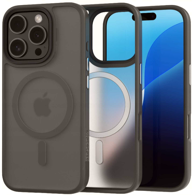 Θήκη iPhone 16 Pro Spacecase Hybrid MagSafe Σκληρή Ημιδιάφανη με MagSafe Grey