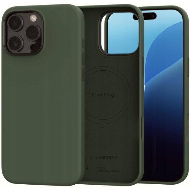 Θήκη iPhone 16 Pro Spacecase Pure Mag Σκληρή με MagSafe Dark Green