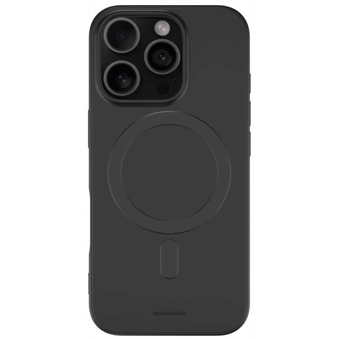 Θήκη iPhone 16 Pro Spacecase Silicone Magnetic Case Σιλικόνης με MagSafe Black