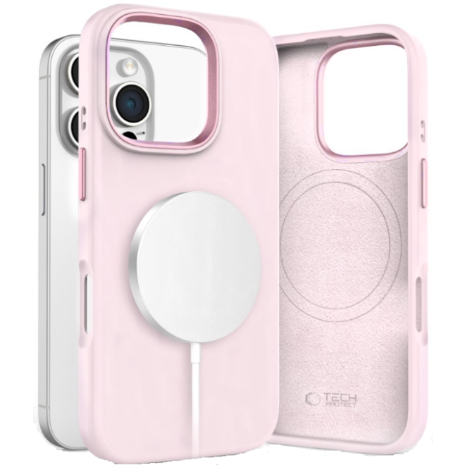 Θήκη iPhone 16 Pro Tech-Protect Silicone Pure MagSafe Σιλικόνης με MagSafe Pink Pearl