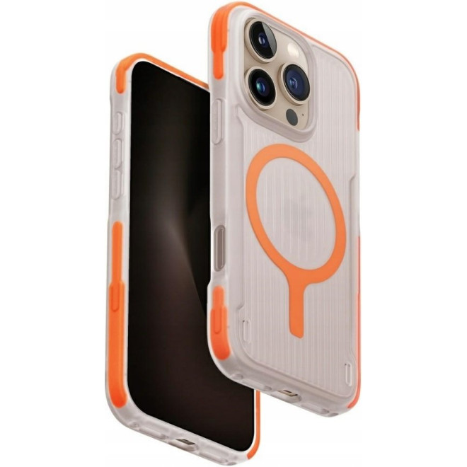 Θήκη iPhone 16 Pro Uniq Combat Active Ανθεκτική με MagSafe & Ανακλαστικό Λουράκι Χειρός Volt Orange