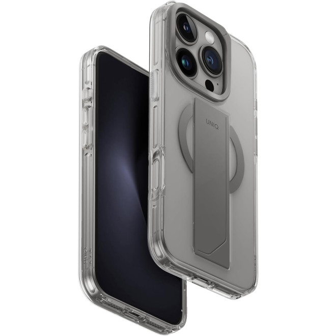 Θήκη iPhone 16 Pro Uniq Heldro Max Διάφανη με FlexGrip / KickStand & MagSafe Clear
