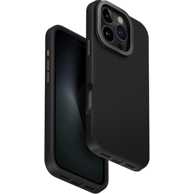 Θήκη iPhone 16 Pro Uniq Keva Max Ανθεκτική Aramid Fiber με MagSafe & Kickstand Black