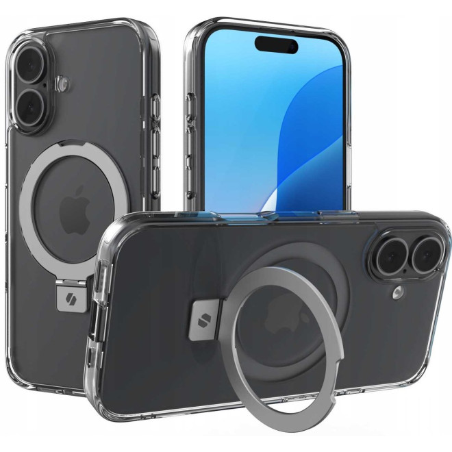 Θήκη iPhone 16 Spacecase Ring Pro Mag Σκληρή με MagSafe & KickStand Clear
