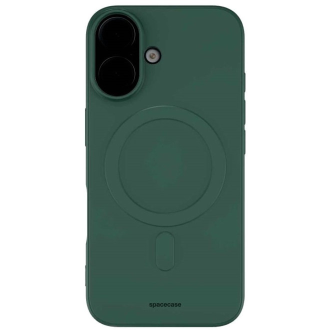 Θήκη iPhone 16 Spacecase Silicone Magnetic Case Σιλικόνης με MagSafe Dark Green