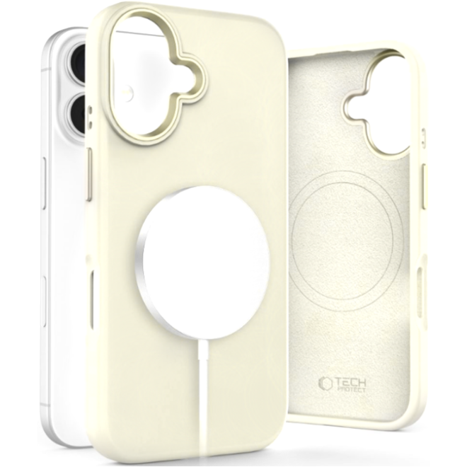 Θήκη iPhone 16 Tech-Protect Silicone Pure MagSafe Σιλικόνης με MagSafe Cosmic Latte