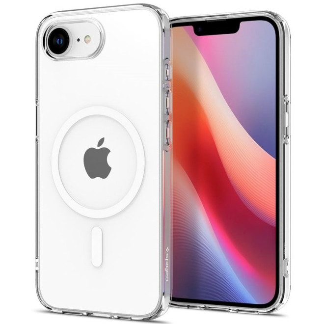 Θήκη iPhone 16e Spigen Liquid Crystal MagFit Σιλικόνης με MagSafe Clear / White
