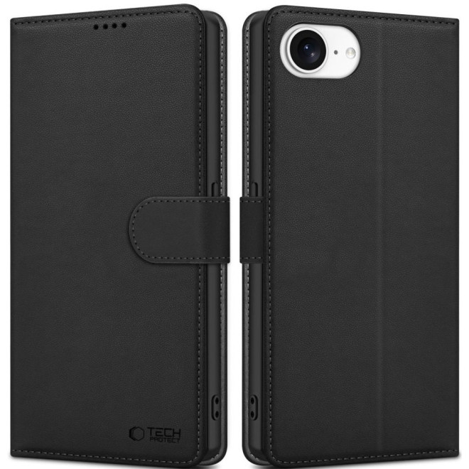 Θήκη iPhone 16e Tech-Protect Wallet Πορτοφόλι Matte Black