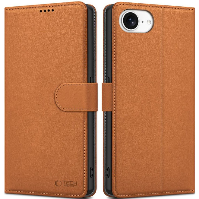 Θήκη iPhone 16e Tech-Protect Wallet Πορτοφόλι Saddle Brown