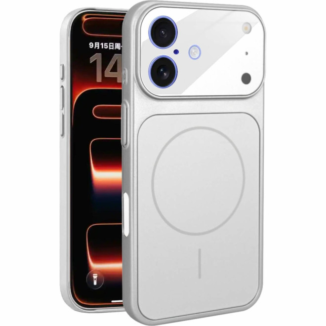 Θήκη iPhone 17 Bodycell AG Glass Σκληρή με MagSafe & Ενσωματωμένο Tempered Glass Κάμερας Silver