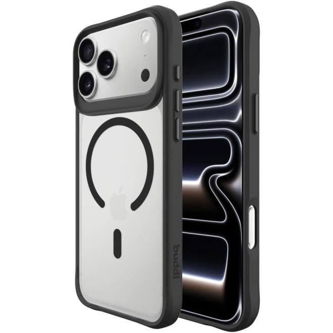 Θήκη iPhone 17 Pro Buddi Hybrid Σκληρή Ημιδιάφανη με MagSafe Matte Black