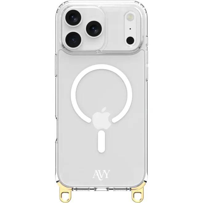 Θήκη iPhone 17 Pro Max Avy Case with Cord Hooks Διάφανη Σκληρή με Υποδοχές για Λουράκι & MagSafe Transparent