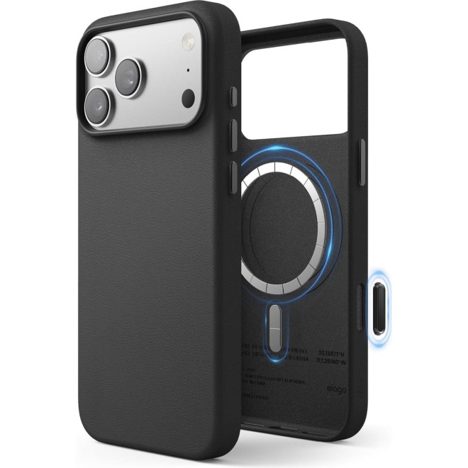 Θήκη iPhone 17 Pro Max Elago Magnetic Leather από Vegan Δέρμα με MagSafe Black