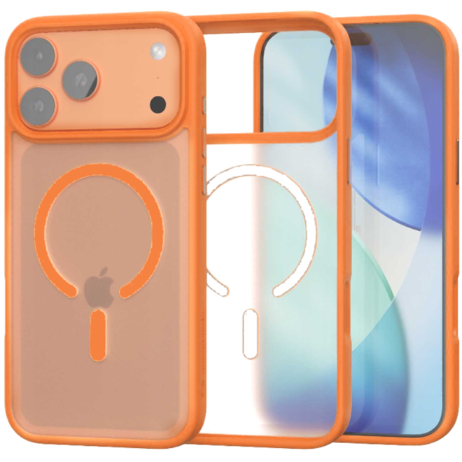 Θήκη iPhone 17 Pro Max Spacecase Fusion Mag Ημιδιάφανη Σκληρή με MagSafe Orange