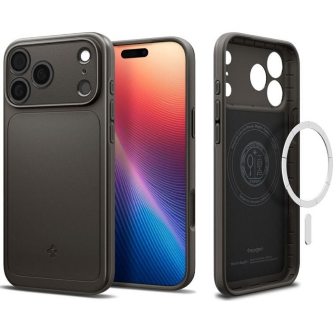 Θήκη iPhone 17 Pro Max Spigen Thin Fit MagFit Ανθεκτική Σκληρή με MagSafe Gunmetal 