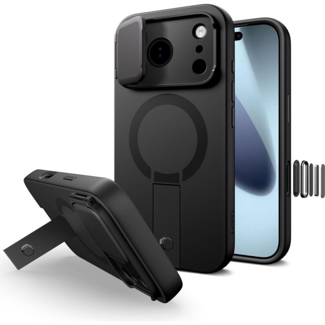 Θήκη iPhone 17 Pro Max Tech-Protect Kevlar Aura με MagSafe & Κάλυμμα για την Κάμερα Black