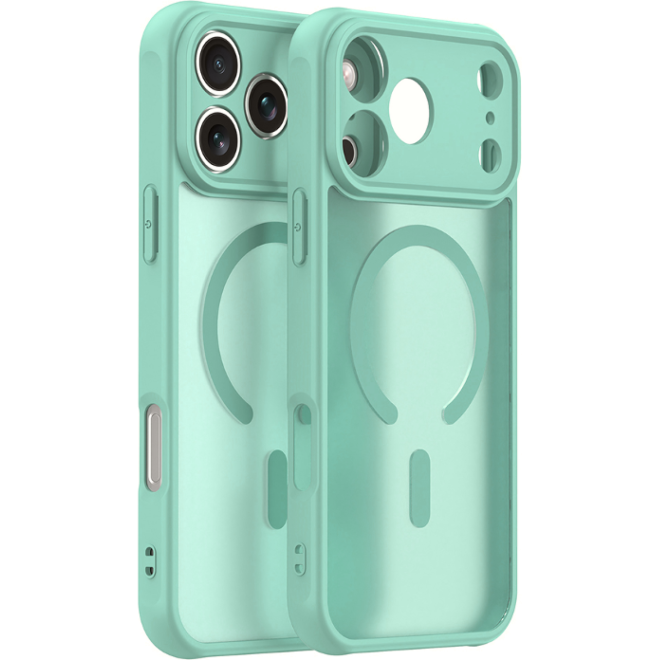 Θήκη iPhone 17 Pro Max Techsuit HaloFrost II MagSafe Σκληρή Ημιδιάφανη με MagSafe Mint Green
