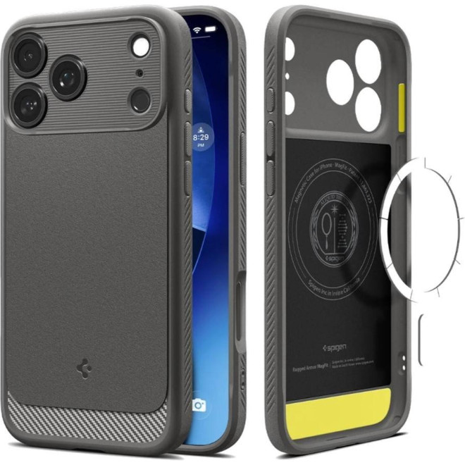 Θήκη iPhone 17 Pro Spigen Rugged Armor MagFit Ανθεκτική με MagSafe Gray