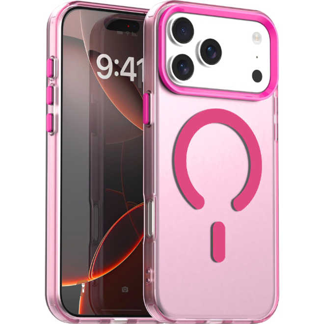 Θήκη iPhone 17 Pro Techsuit CandyCase Σκληρή Ημιδιάφανη με MagSafe Pink