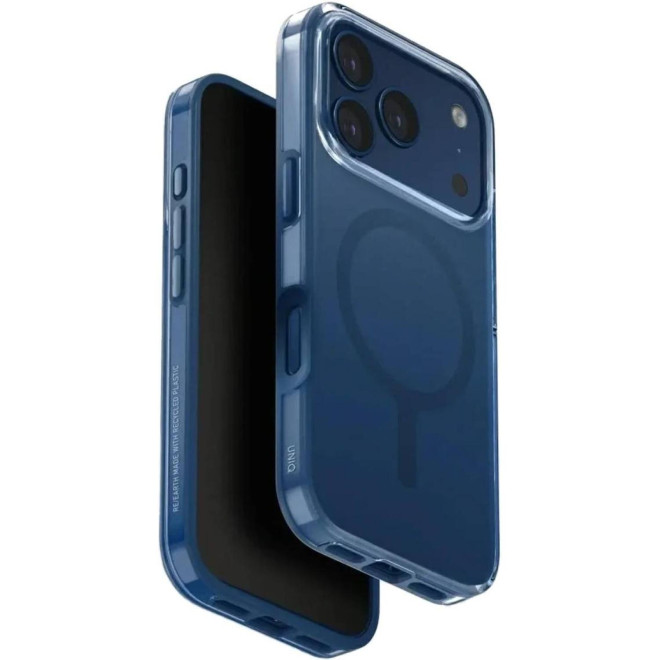 Θήκη iPhone 17 Pro Uniq Clario Ανθεκτική Eco-Friendly Διάφανη με MagSafe Royal Blue