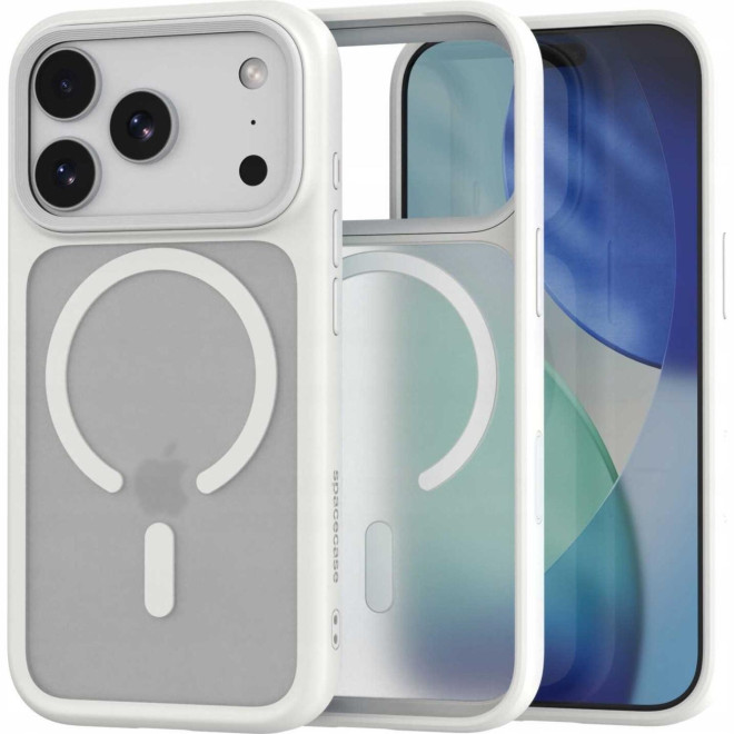 Θήκη iPhone 18 Pro / 17 Pro Spacecase Hybrid MagSafe Σκληρή Ημιδιάφανη με MagSafe White