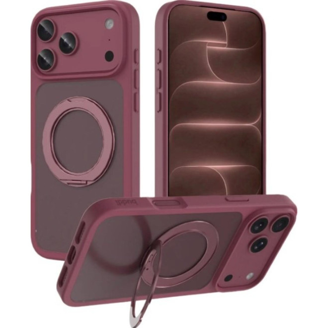 Θήκη iPhone 18 Pro Max / 17 Pro Max Buddi Frost Σκληρή Ημιδιάφανη με MagSafe & KickStand Matte Cherry