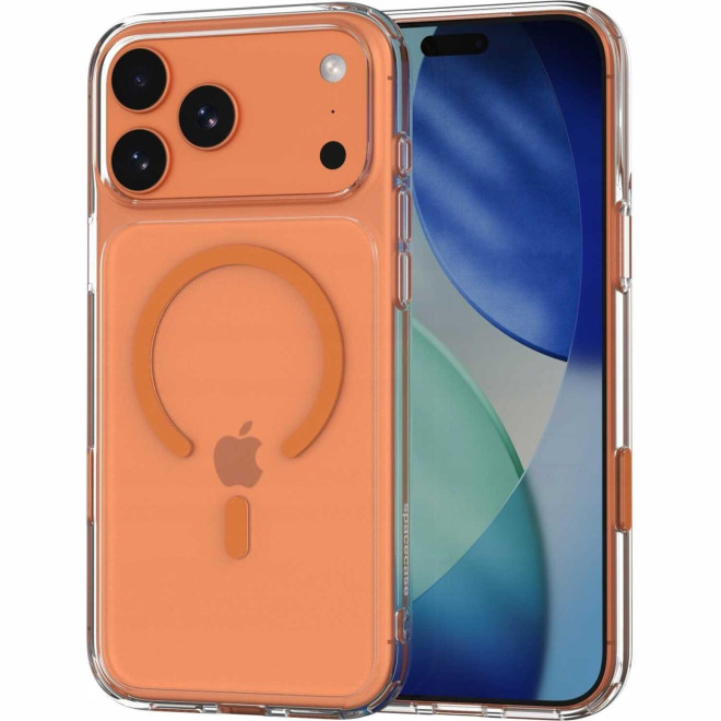 Θήκη iPhone 18 Pro Max / 17 Pro Max Spacecase Clear MagSafe Σκληρή Διάφανη με MagSafe Orange
