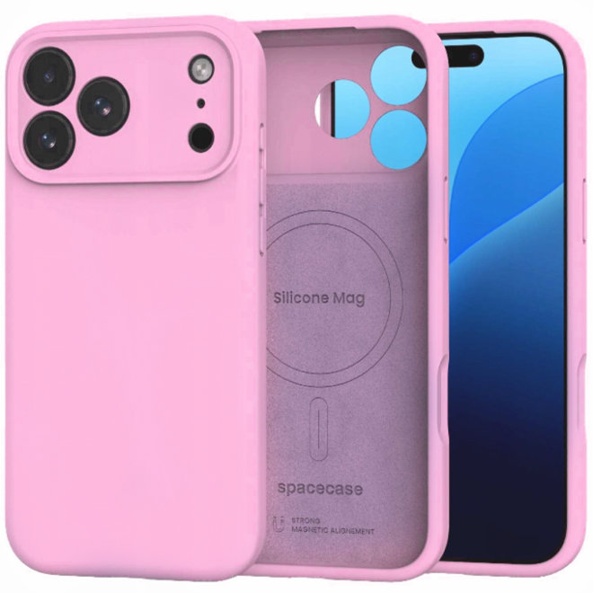 Θήκη iPhone 18 Pro Max / 17 Pro Max Spacecase Silicone Mag Case Σιλικόνης με MagSafe Pink