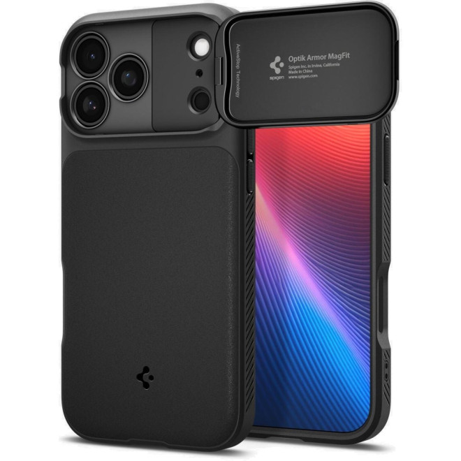 Θήκη iPhone 18 Pro Max / 17 Pro Max Spigen Optik Armor MagFit Ανθεκτική με MagSafe & Κάλυμμα Κάμερας Black
