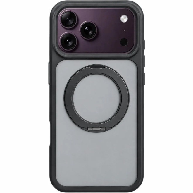 Θήκη iPhone 18 Pro Max Vivid Skin Feel MagSafe Case With 360 Rotating Stand Ημιδιάφανη με MagSafe & Περιστρεφόμενο KickStand Black 
