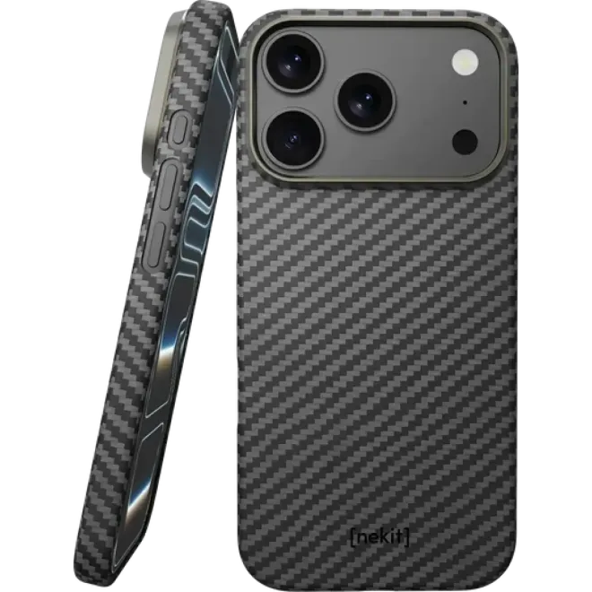 Θήκη iPhone 18 Pro Nekit Fiber Σκληρή με MagSafe Aramid Fiber 1mm 1500D Kevlar Black