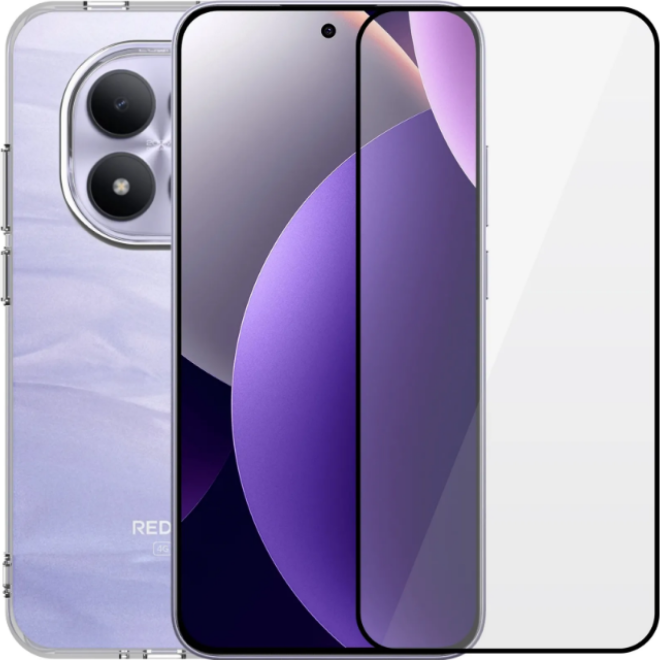 Θήκη & Tempered Glass Xiaomi Redmi Note 15 Pro 4G Vivid Set TPU Case Σετ Διάφανη Σιλικόνης & Full Face Αντιχαρακτικό Γυαλί Προστασίας Οθόνης Transparent / Black