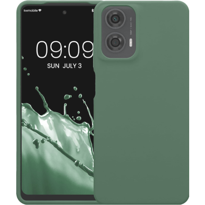 Θήκη Motorola Moto G24 / G04 - KWmobile Soft Flexible Rubber Cover Σιλικόνης - Forest Green