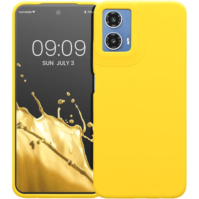 Θήκη Motorola Moto G34 - KWmobile Soft Flexible Rubber Cover Σιλικόνης - Radiant Yellow
